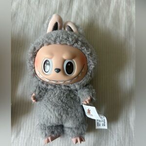 Authentic POP MART Labubu Exciting Macaron Plush Pendant- Sesame Bean